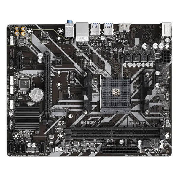Материнcкая плата B450M_K sAM4 b450 2xDDR4 HDMI mATX Gigabyte (B450M_K) - Фото 3