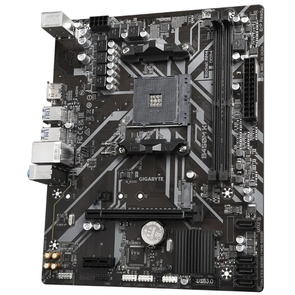 Материнcкая плата B450M_K sAM4 b450 2xDDR4 HDMI mATX Gigabyte (B450M_K) - Фото 5