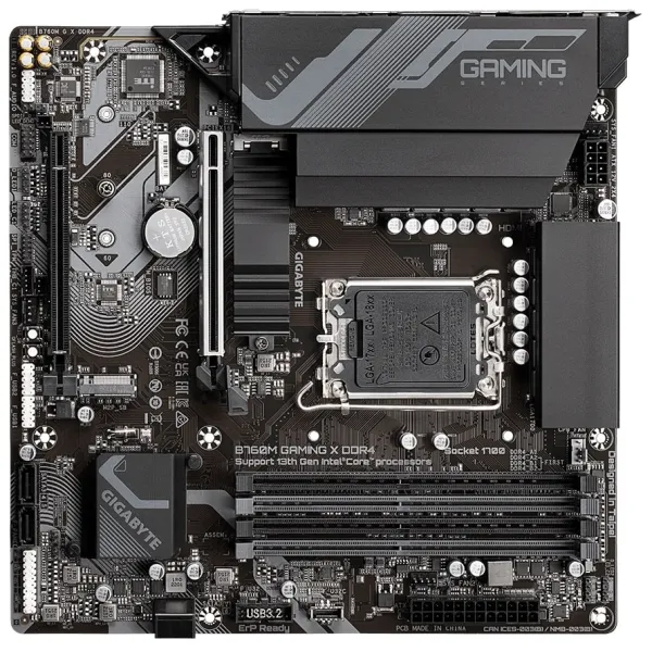 Материнcкая плата B760M GAMING X DDR4 s1700 B760 2xDDR4 HDMI mATX Gigabyte (B760M_GAMING_X_DDR4)