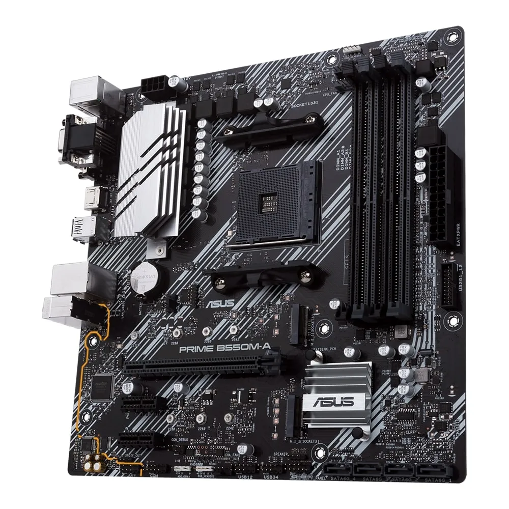 Материнcька плата PRIME B550M-A/CSM sAM4 B550 4xDDR4 M.2 HDMI DVI D-Sub CSM mATX ASUS (90MB14I0-M0EAYC) - Фото 1