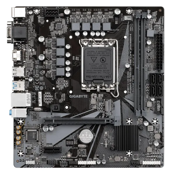 Материнська плата H610M H V2 DDR4 s1700 H610 2xDDR4 M.2 HDMI D-Sub mATX Gigabyte (H610M_H_V2_DDR4)
