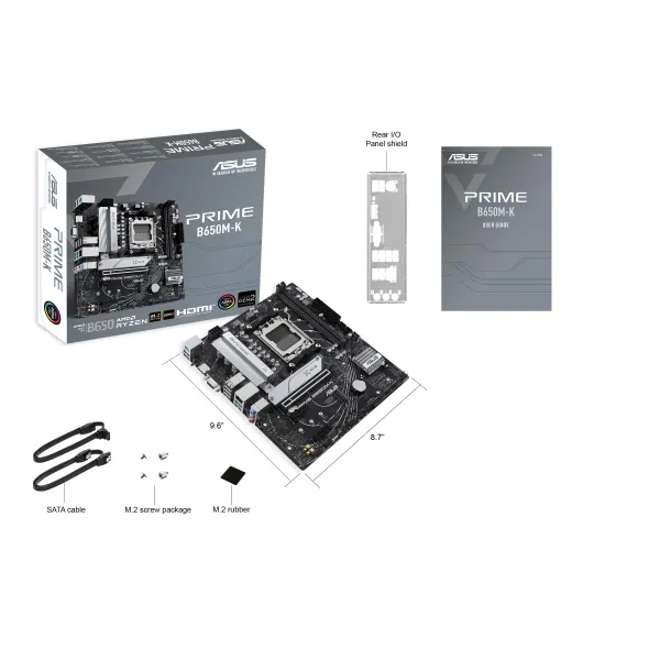 Материнcька плата PRIME B650M-K sAM5 B650 2xDDR5 M.2 HDMI D-Sub mATX ASUS (90MB1F60-M0EAY0) - Фото 2