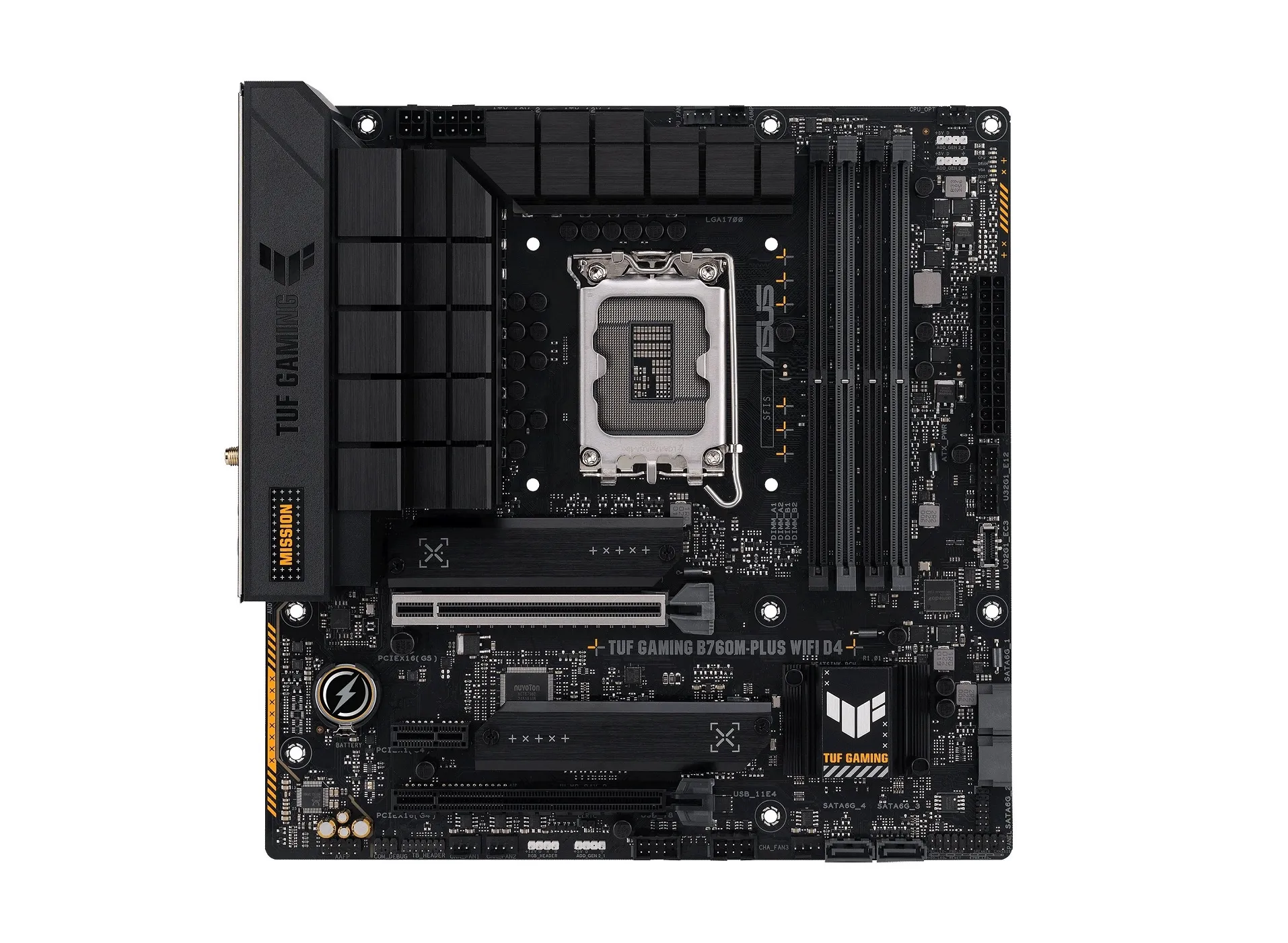 Материнcька плата TUF GAMING B760M-PLUS WIFI D4 s1700 B760 4xDDR4 M.2 HDMI DP Wi-Fi BT mATX ASUS (90MB1DG0-M0EAY0) - Фото 2