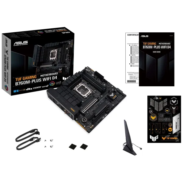 Материнcька плата TUF GAMING B760M-PLUS WIFI D4 s1700 B760 4xDDR4 M.2 HDMI DP Wi-Fi BT mATX ASUS (90MB1DG0-M0EAY0) - Фото 3