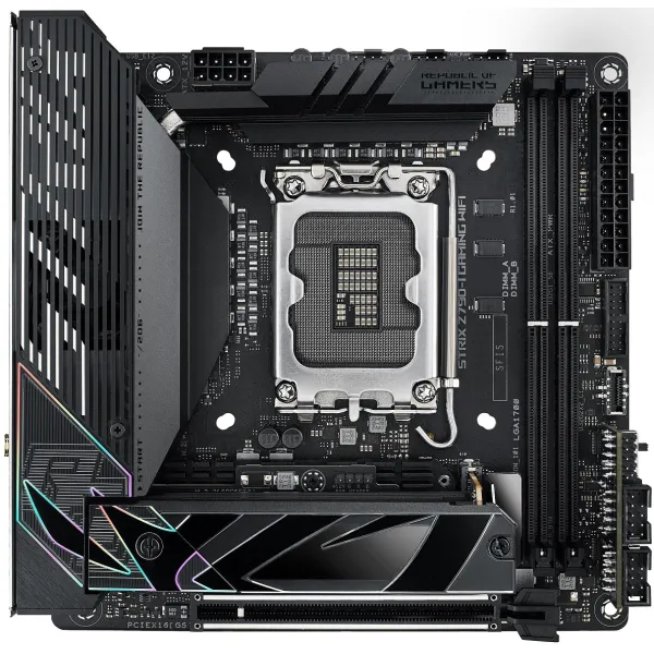 Материнcкая плата ROG STRIX Z790-I GAMING WIFI s1700 Z790 2xDDR5 M.2 HDMI Thunderbolt Wi-Fi BT mITX ASUS (90MB1CM0-M0EAY0)