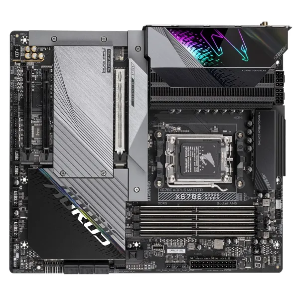 Материнська плата X670E AORUS MASTER sAM5 X670 4xDDR5 M.2 HDMI DP Wi-Fi BT mATX Gigabyte (X670E_AORUS_MASTER) - Фото 1