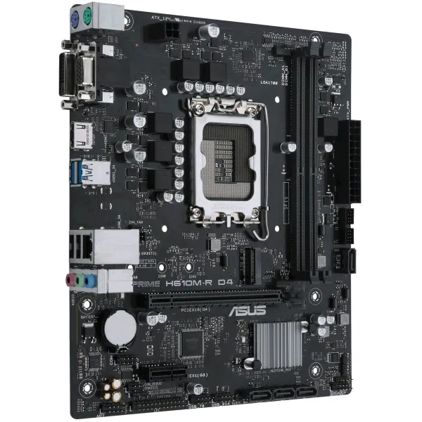Материнcкая плата PRIME H610M-R D4-SI s1700 H610 2xDDR4 M.2 HDMI D-Sub DVI mATX White BOX WITH ACCESSORY ASUS (90MB1B40-M0ECY0) - Фото 3