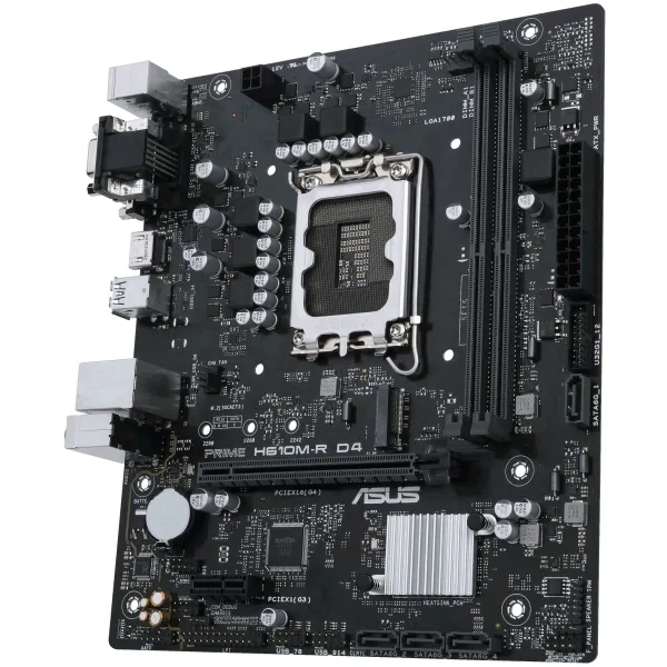 Материнcкая плата PRIME H610M-R D4-SI s1700 H610 2xDDR4 M.2 HDMI D-Sub DVI mATX White BOX WITH ACCESSORY ASUS (90MB1B40-M0ECY0) - Фото 4
