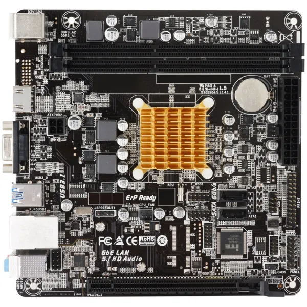 Материнська плата A68N-2100K CPU E1-6010 sFT3 AMD Beema 2xDDR3 HDMI D-Sub mITX Biostar (A68N-2100K)