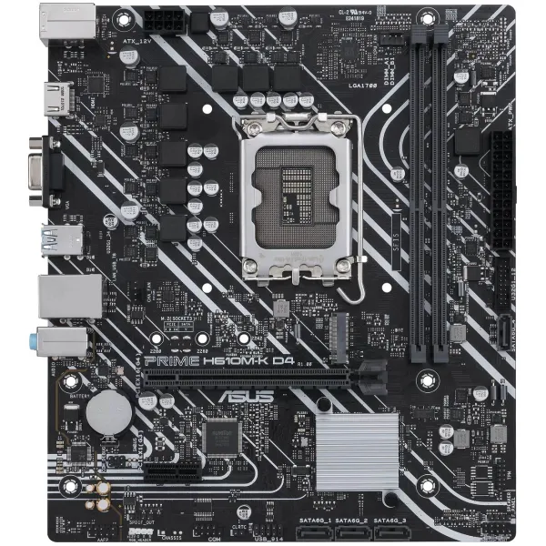 Материнcкая плата PRIME H610M-K D4 s1700 H610 2xDDR4 M.2 HDMI D-Sub mATX ASUS (90MB1A10-M0EAY0)