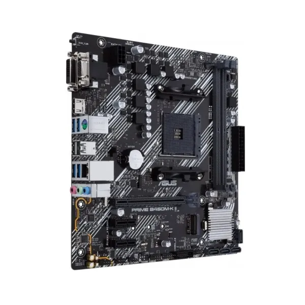 Материнcкая плата PRIME B450M-K II sAM4 B450 2xDDR4 HDMI DVI D-Sub mATX ASUS (90MB1600-M0EAY0) - Фото 1