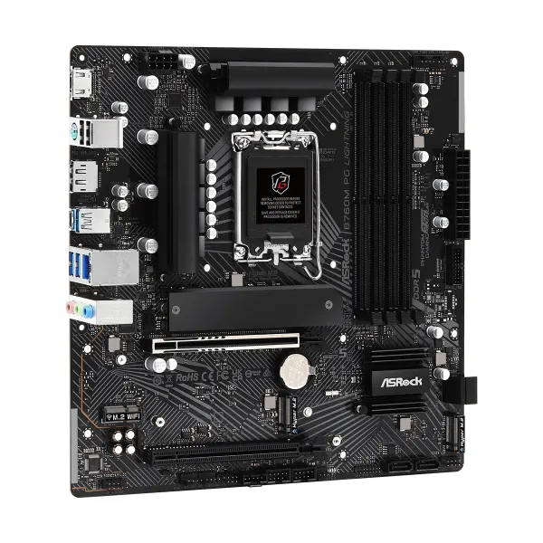 Материнcкая плата  B760M PG LIGHTNING s1700 B760 4xDDR5 M.2 HDMI DP mATX ASRock (B760M_PG_LIGHTNING) - Фото 2