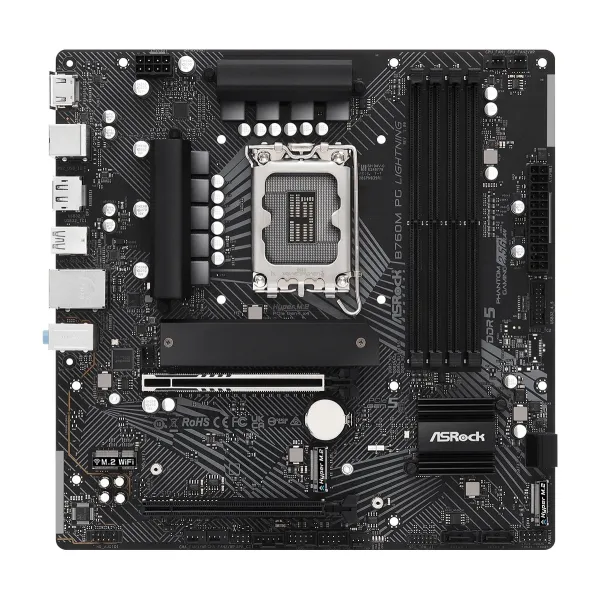 Материнcкая плата  B760M PG LIGHTNING s1700 B760 4xDDR5 M.2 HDMI DP mATX ASRock (B760M_PG_LIGHTNING) - Фото 3
