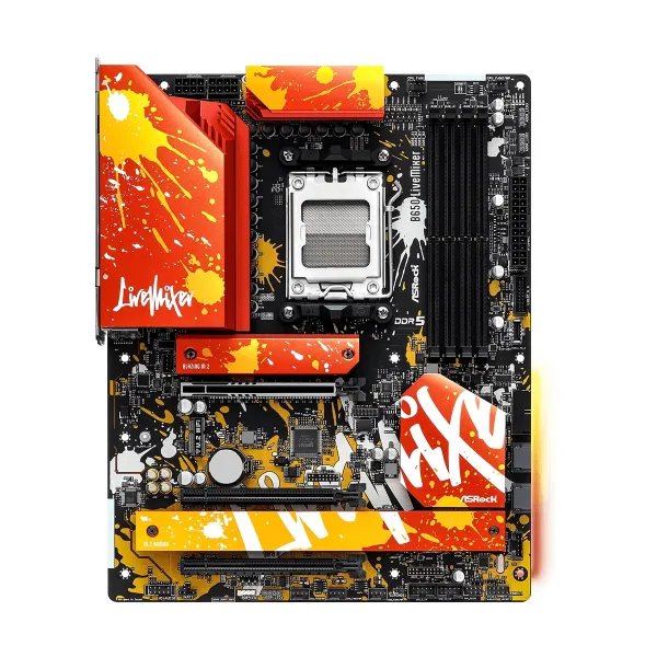 Материнська плата B650 LIVEMIXER sAM5 B650 4xDDR5 M.2 HDMI DP Wi-Fi BT ATX ASRock (B650_LIVEMIXER) - Фото 3