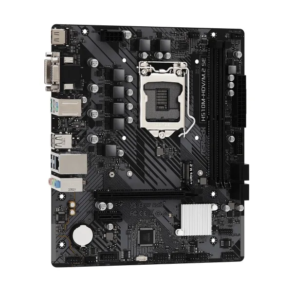 Материнcкая плата H510M-HDV/M.2 SE s1200 H510 2xDDR4 M.2 HDMI DVI mATX ASRock (H510M-HDV/M.2_SE) - Фото 1