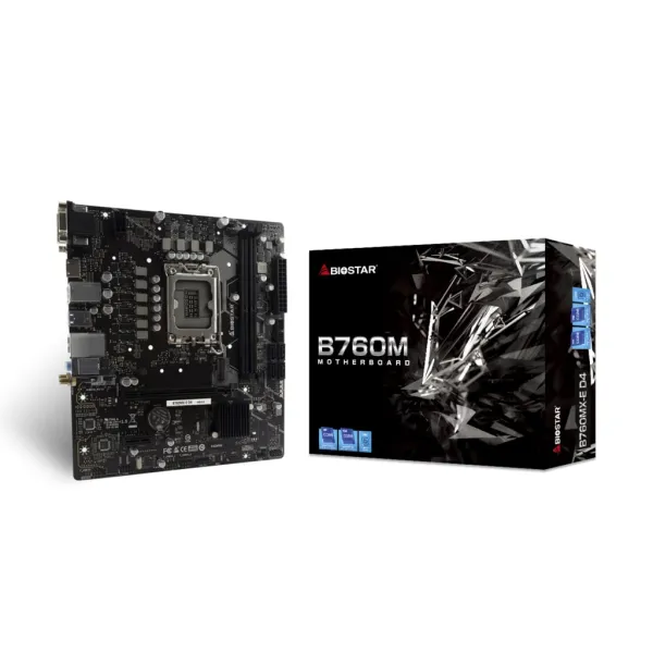 Материнcкая плата B760MX-E D4 s1700 B760M 2xDDR4 M.2 HDMI D-Sub mATX Biostar (B760MX-E_D4) - Фото 2