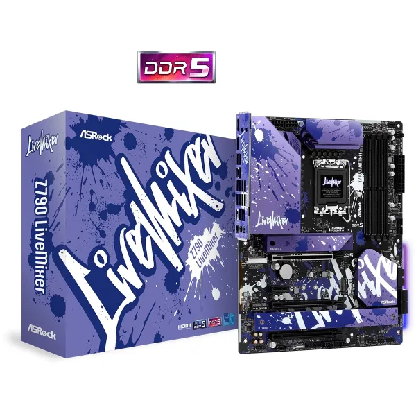 Материнcкая плата Z790 LIVEMIXER s1700 Z790 4xDDR5 M.2 HDMI DP Wi-Fi BT ATX ASRock (Z790_LIVEMIXER) - Фото 5