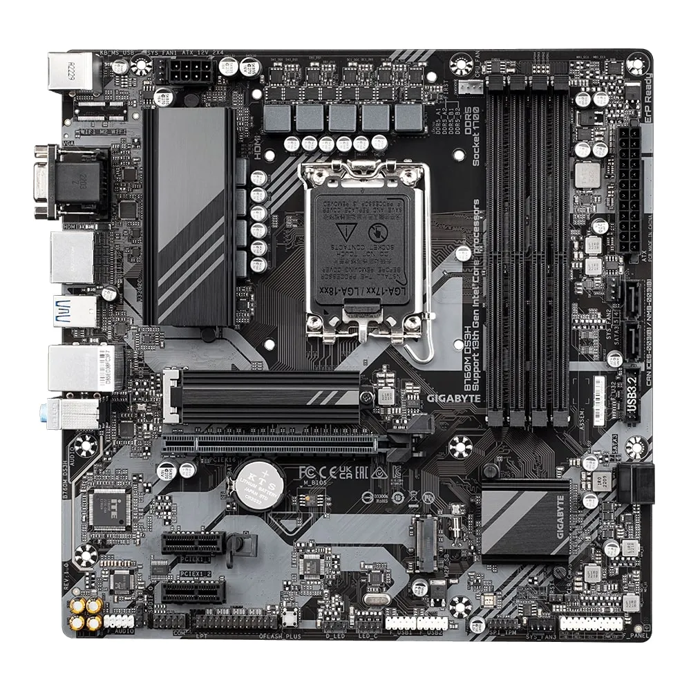 Материнcкая плата B760M DS3H s1700 B760M 4xDDR5 M.2 HDMI DP mATX Gigabyte (B760M_DS3H) Материнcкая плата B760M DS3H s1700 B760M 4xDDR5 M.2 HDMI DP mATX Gigabyte (B760M_DS3H)