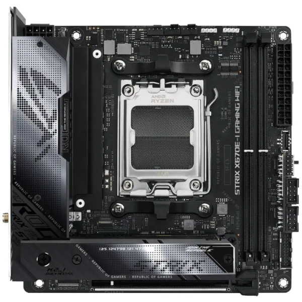 Материнcкая плата ROG STRIX X670E-I GAMING WIFI sAM5 X670 2xDDR5 M.2 HDMI WiFi BT mITX ASUS (90MB1B70-M0EAY0)