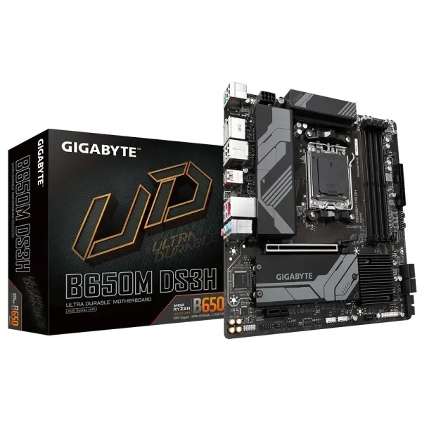 Материнська плата B650M sAM5 B650 4xDDR5 HDMI mATX Gigabyte (B650M_DS3H) - Фото 1