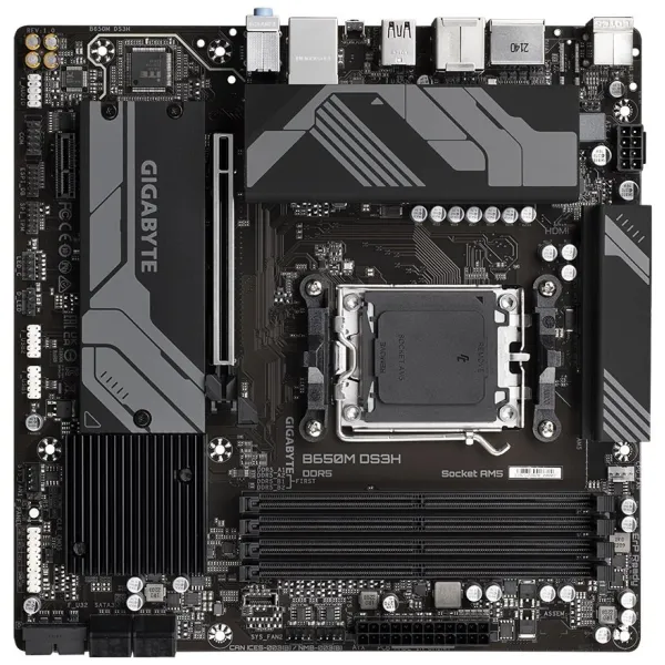 Материнська плата B650M sAM5 B650 4xDDR5 HDMI mATX Gigabyte (B650M_DS3H) - Фото 3