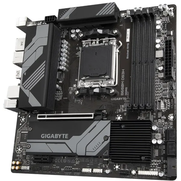 Материнська плата B650M sAM5 B650 4xDDR5 HDMI mATX Gigabyte (B650M_DS3H) - Фото 4