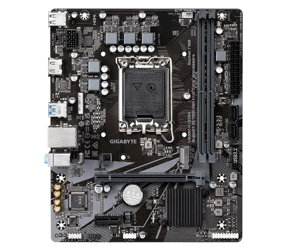 Материнська плата H610M K DDR4 s1700 H610 2xDDR4 M.2 HDMI mATX Gigabyte (H610M_K_DDR4) Материнська плата H610M K DDR4 s1700 H610 2xDDR4 M.2 HDMI mATX Gigabyte (H610M_K_DDR4)