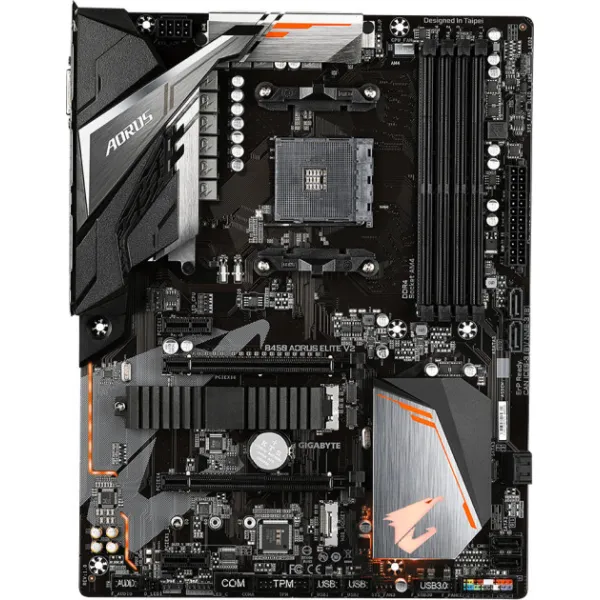 Материнcкая плата B450 AORUS ELITE V2 sAM4 B450 4xDDR4 M.2 HDMI D-Sub ATX Gigabyte (B450_AORUS_ELITE_V2)
