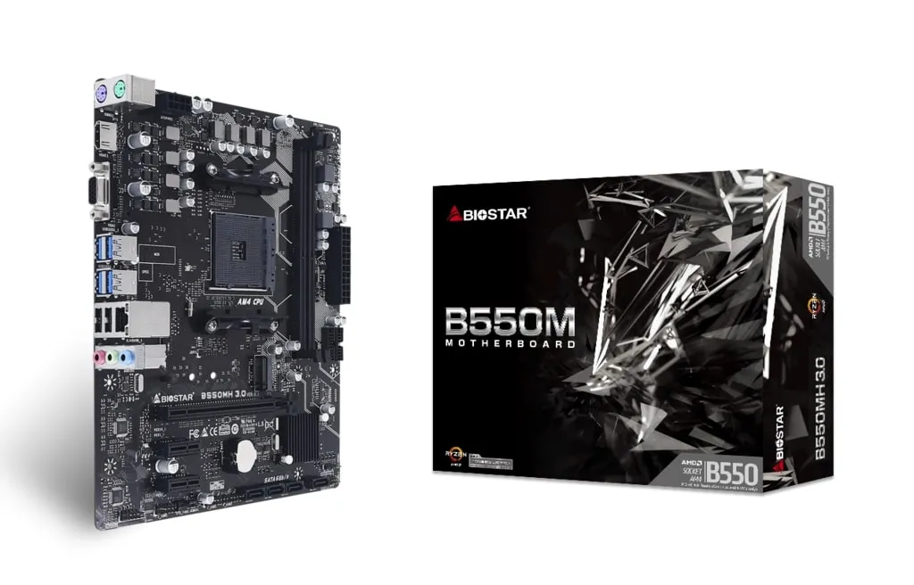 Материнська плата B550MH 3.0 sAM4 B550M 2xDDR4 M.2 HDMI mATX Biostar (B550MH_3.0) - Фото 1
