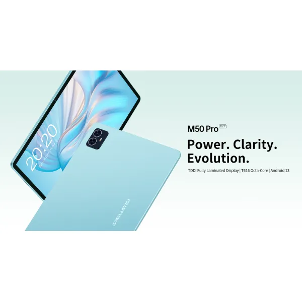 Планшет M50 Pro 10.1" 8ГБ, 256ГБ, LTE, 6000мА/год, Android, голубой Teclast (6940709685389) - Фото 1