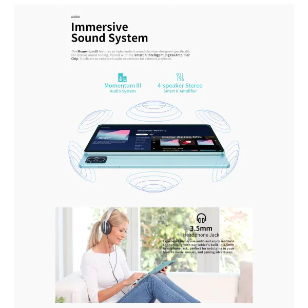 Планшет M50 Pro 10.1" 8ГБ, 256ГБ, LTE, 6000мА/год, Android, голубой Teclast (6940709685389) - Фото 5