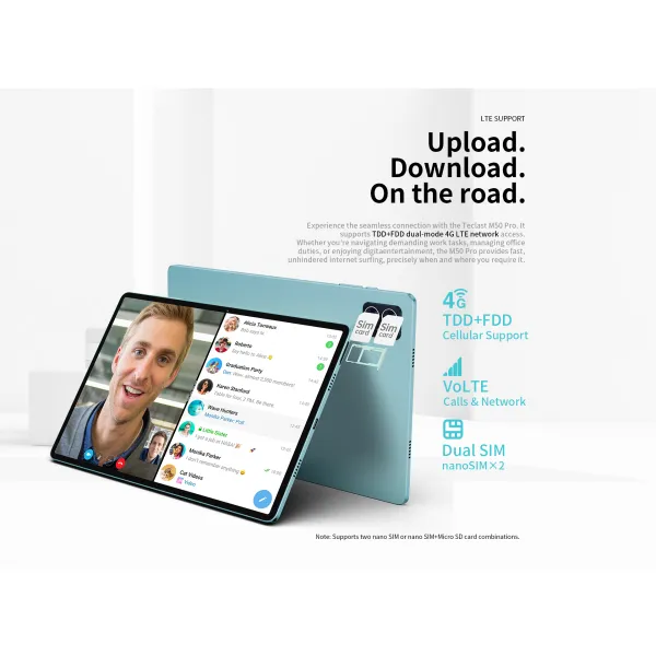 Планшет M50 Pro 10.1" 8ГБ, 256ГБ, LTE, 6000мА/год, Android, голубой Teclast (6940709685389) - Фото 12