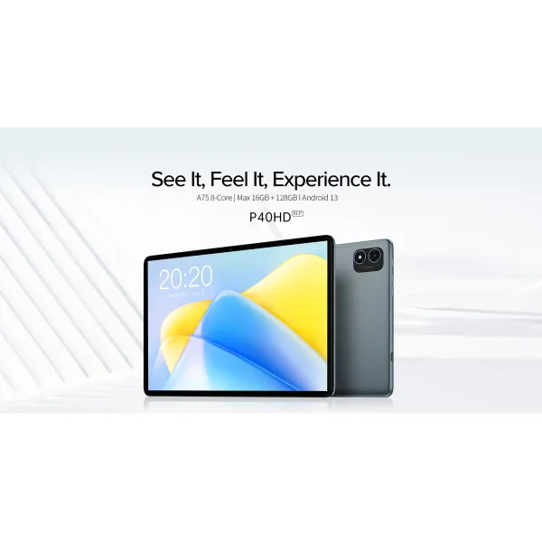 Планшет P40HD 10.1" 8ГБ, 128ГБ, LTE, 6000мА/год, Android, серый Teclast (6940709685266) - Фото 1