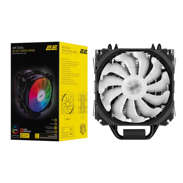 Кулер для процессора Air Cool AC120D6-ARGB 2E GAMING (2E-AC120D6-ARGB) - Фото 2