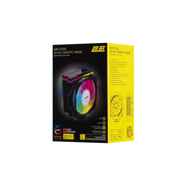Кулер для процесора Air Cool AC120D4TC-ARGB 2E GAMING (2E-AC120D4TC-ARGB) - Фото 7