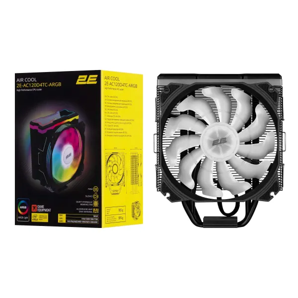 Кулер для процесора Air Cool AC120D4TC-ARGB 2E GAMING (2E-AC120D4TC-ARGB) - Фото 13