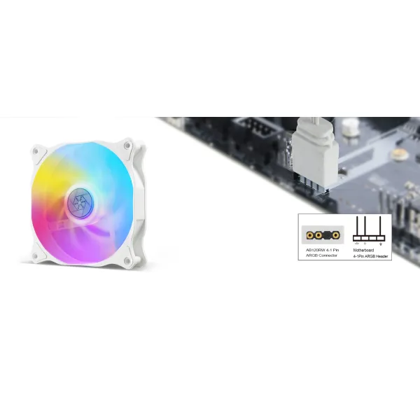 Кулер для корпусу Air Blazer 120RW-ARGB 120мм білий SilverStone (SST-AB120RW-ARGB) - Фото 3