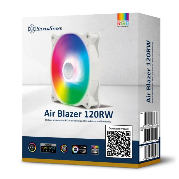 Кулер для корпусу Air Blazer 120RW-ARGB 120мм білий SilverStone (SST-AB120RW-ARGB) - Фото 14