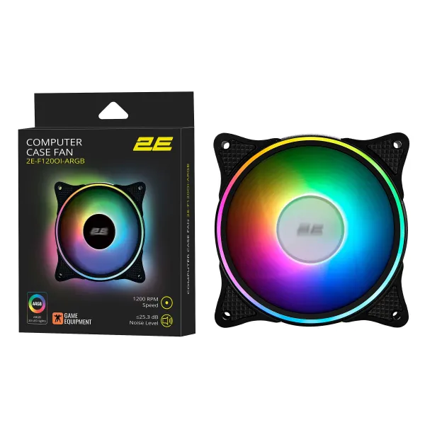 Кулер для корпусу F120OI-ARGB 120мм чорний 2E GAMING (2E-F120OI-ARGB) - Фото 3
