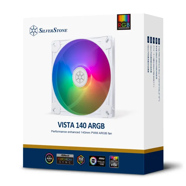 Кулер для корпуса Vista VS140W ARGB 140мм белый SilverStone (SST-VS140W-ARGB) - Фото 11