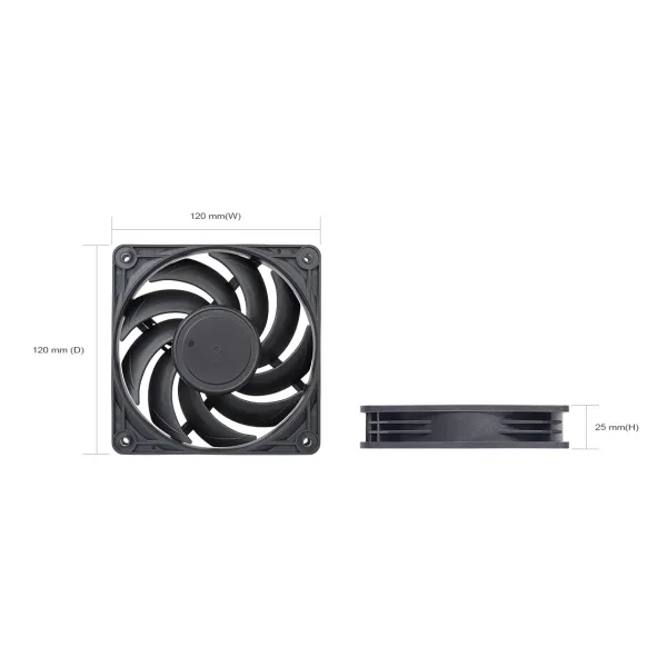 Кулер для корпуса Vista VS120B-F 120мм черный SilverStone (SST-VS120B-F) - Фото 10