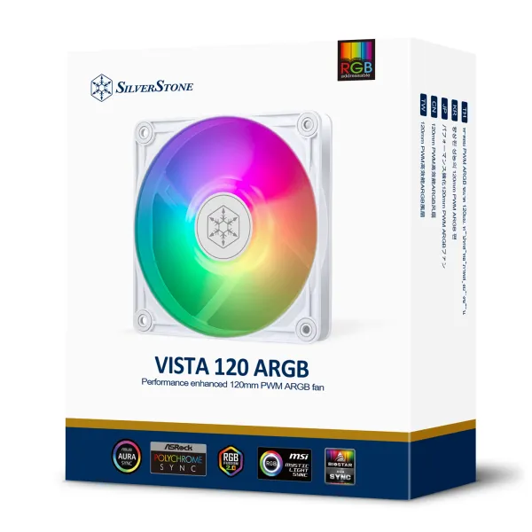 Кулер для корпусу Vista VS120W-ARGB 120мм білий SilverStone (SST-VS120W-ARGB) - Фото 6