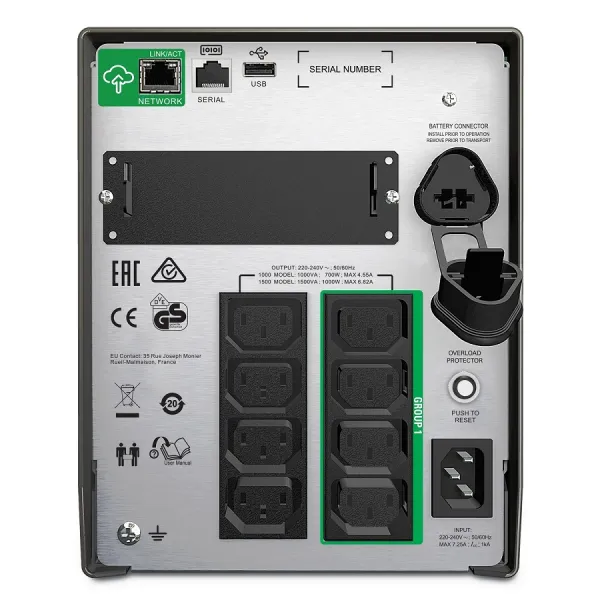 Джерело безперебійного живлення Smart-UPS 1000VA/700W APC (SMT1000IC) - Фото 2