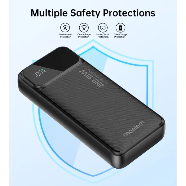 Акумулятор зовнішній Power Bank 20000mAh 22,5W Fast charging з LED дисплеєм Choetech (B729) - Фото 7