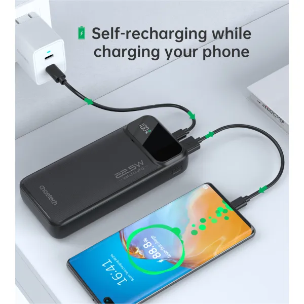 Акумулятор зовнішній Power Bank 20000mAh 22,5W Fast charging з LED дисплеєм Choetech (B729) - Фото 9