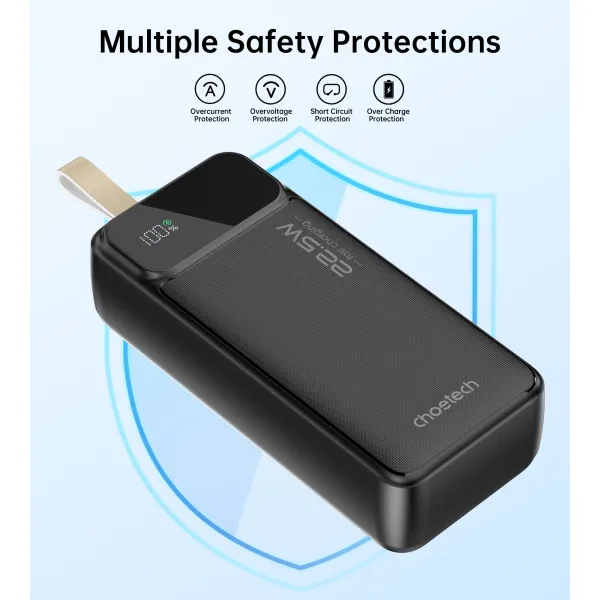 Акумулятор зовнішній Power Bank 30000mAh 22,5W Fast charging з LED дисплеєм Choetech (B730) - Фото 3