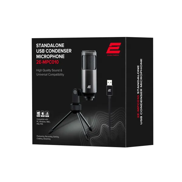 Мікрофон USB для ПК, чорний 2Е (2E-MPC010) - Фото 6