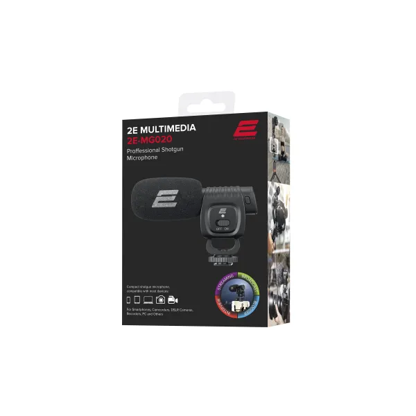 Микрофон пушка 3.5 Mini Jack Shoutgun Pro, чёрный 2Е (2E-MG020) - Фото 13
