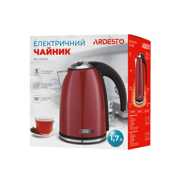 Электрочайник EKL-F340R Ardesto (EKL-F340R) - Фото 10