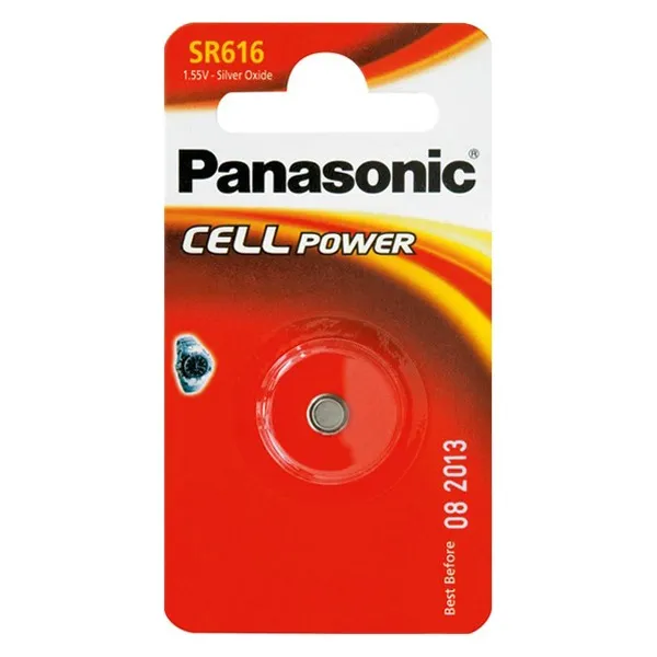 Батарейка SR616(321, V321, D321) срібно-цинкова блістер, 1 шт, Panasonic (SR-616EL/1B) Батарейка SR616(321, V321, D321) срібно-цинкова блістер, 1 шт, Panasonic (SR-616EL/1B)